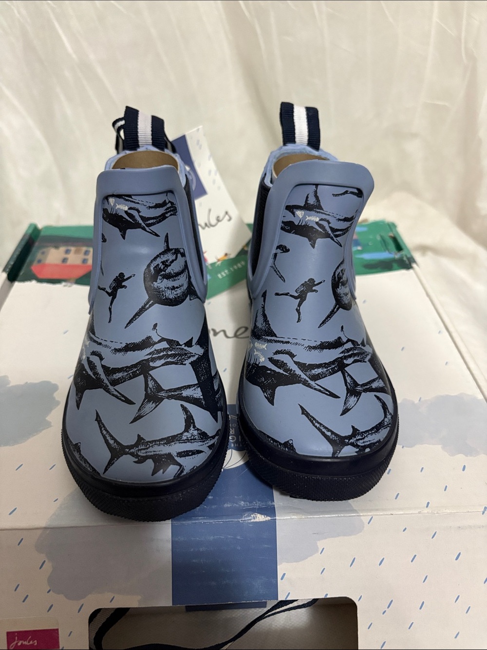 Joules Kids Blue Rain Boots size US 9 NWT